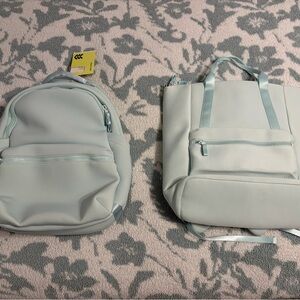 All in Motion Ice Blue Backpack and Tote Backpack Set